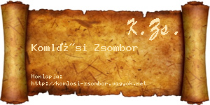 Komlósi Zsombor névjegykártya